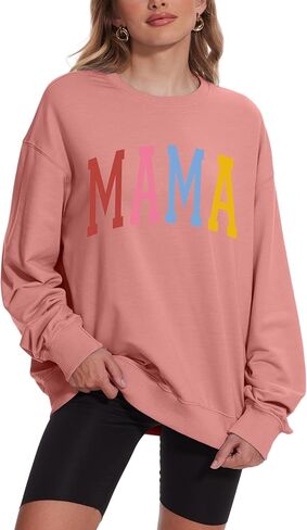 Vivimeng Mama Sweatshirts for Women Oversized Mom Sweatshirt In My Mama Era Crewneck Pullover Sweater in Saudi Arabia