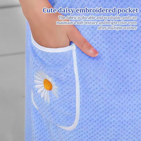 Women’s Soft Wrap Towel, Wearable Bath Robe Super Absorbent & Quick Dry Spa Bathrobes Lightweight for Sauna Beach Pool(39" x 51", Blue) in Saudi Arabia