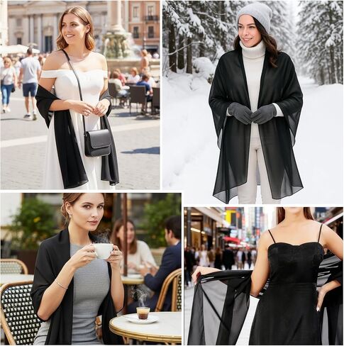 Womens Chiffon Shawls and Wraps for Evening Dresses Elegant Wedding Bridal Scarves Soft Sheer Scarf in Saudi Arabia