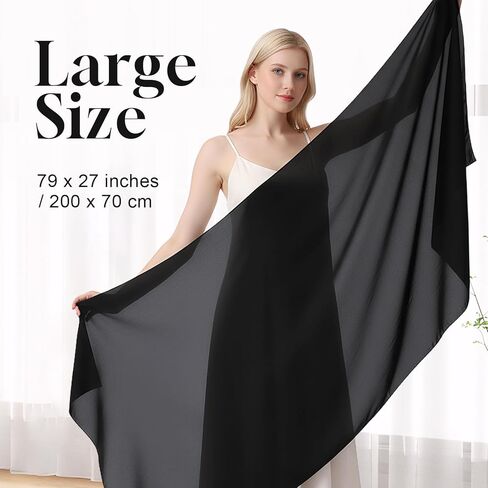 Womens Chiffon Shawls and Wraps for Evening Dresses Elegant Wedding Bridal Scarves Soft Sheer Scarf in Saudi Arabia