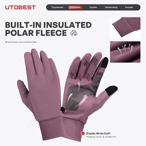 Winter Gloves for Women Men, Touchscreen Thermal Gloves Cold Weather Warm Windproof Non-Slip Insulated Gloves for Running, Cycling, Biking & Outdoor Sports in Saudi Arabia