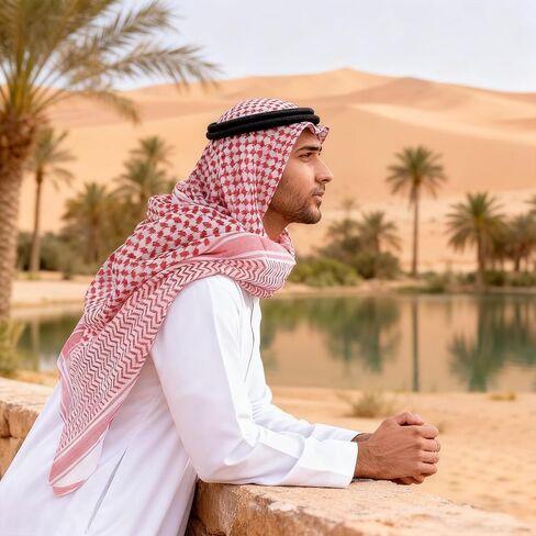 وشاح رأس عربي للرجال، عمامة شماغ عربية كوفية، وشاح رأس مسلم فلسطيني مخطط باللون الأحمر للرجال والنساء، عمامة شيخ مسلم السعودية دبي، غطاء رأس in Kuwait