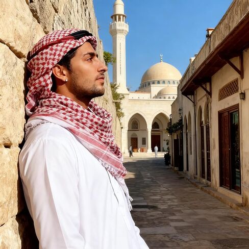 وشاح رأس عربي للرجال، عمامة شماغ عربية كوفية، وشاح رأس مسلم فلسطيني مخطط باللون الأحمر للرجال والنساء، عمامة شيخ مسلم السعودية دبي، غطاء رأس in Kuwait
