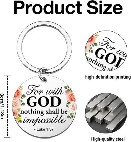 الكتاب المقدس آية المفاتيح الهدايا المسيحية للنساء، هدايا دينية ملهمة لعيد الميلاد الكاثوليكي، لا شيء يجب أن يكون مستحيلا كيرينغ الكتاب المقدس in Kuwait