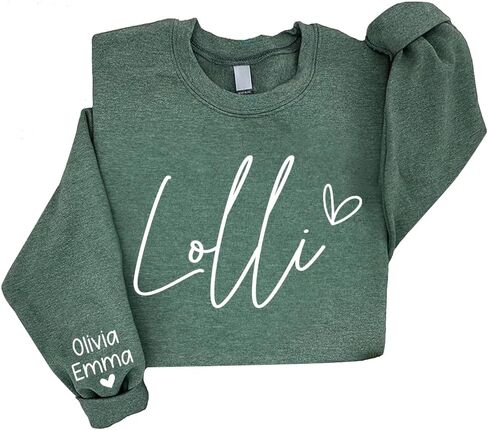 Chillever Custom Mama Grandma Sweatshirt, Personalized Mama Grandma Sweatshirts for Women, Gifts for Mothers Day Christmas in Saudi Arabia