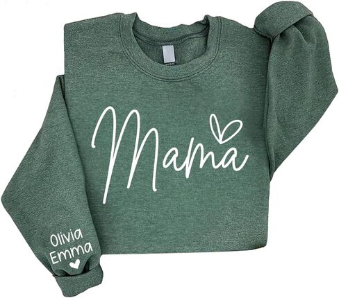 Chillever Custom Mama Grandma Sweatshirt, Personalized Mama Grandma Sweatshirts for Women, Gifts for Mothers Day Christmas in Saudi Arabia