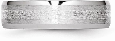 Solid Cobalt 925 Sterling Silver-Inlay / 6mm Beveled Edge Wedding Brushed Matte Finish Band Ring in Saudi Arabia