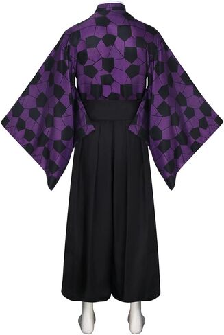 LINKOM Anime Demon Kokushibou Cosplay Costume Kimono Outfits Uniform Set for Men Halloween Party in Saudi Arabia