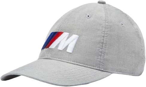 BMW M Contrast Cap – 100% Cotton, Adjustable 6-Panel Hat with Large M Logo - Mid Grey - One Size Fits Most in Saudi Arabia