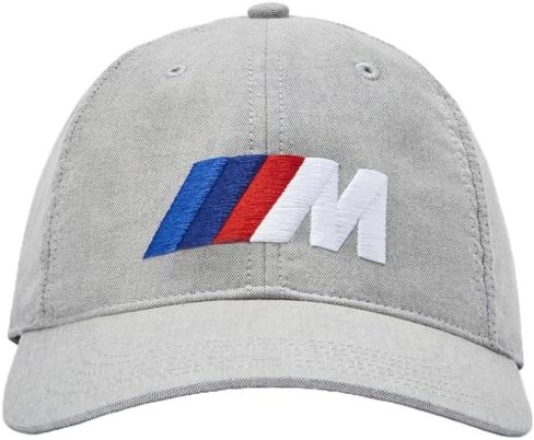 BMW M Contrast Cap – 100% Cotton, Adjustable 6-Panel Hat with Large M Logo - Mid Grey - One Size Fits Most in Saudi Arabia
