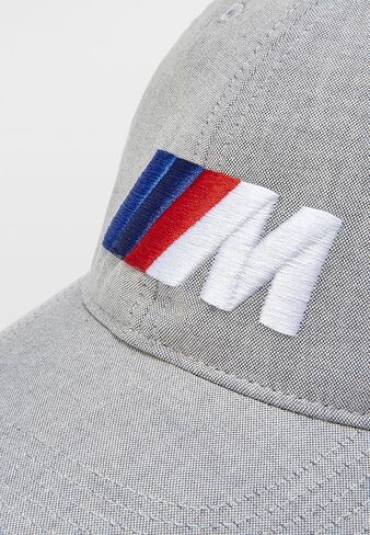 BMW M Contrast Cap – 100% Cotton, Adjustable 6-Panel Hat with Large M Logo - Mid Grey - One Size Fits Most in Saudi Arabia