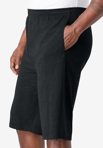 شورتات جيرسيه طويلة وخفيفة الوزن للرجال من KingSize، 3 قطع - 5XL، أسود كلاسيكي in Saudi Arabia