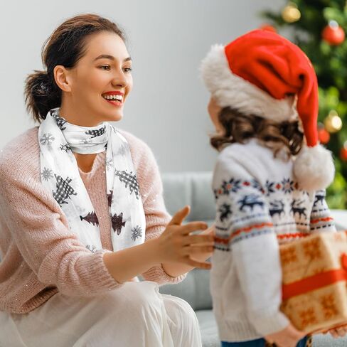 Christmas Scarf for Women Lightweight Christmas Infinity Scarves for Women 2025 Winter Xmas Light Weight Black and Red Xmas Tree Soft Scarf Holiday Gifts Neck Wrap for Mom Sister Friend Party Favor in Saudi Arabia