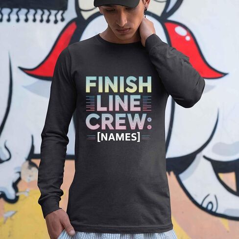 Classic Activity Shirt with Name Group Interest Design Running - Finish Line Crew Black in Saudi Arabia