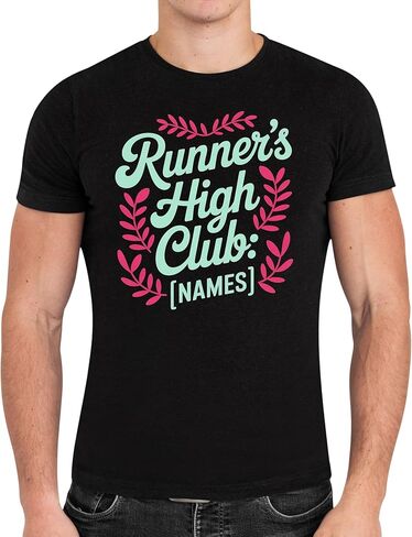 قميص أنشطة كلاسيكي يحمل اسم Clan Fashion Running - Runner's High Club أسود in Saudi Arabia