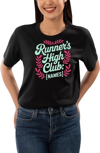 قميص أنشطة كلاسيكي يحمل اسم Clan Fashion Running - Runner's High Club أسود in Saudi Arabia