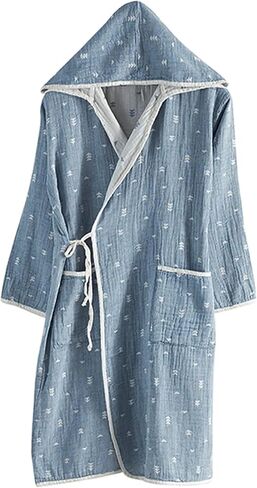 Luxury Turkish Cotton Adult Bath Robe, Lightweight Beach Spa Robe, 100% Organic Cotton, Side tie design, S/M, Machine Washable, Made in Turkey in Saudi Arabia