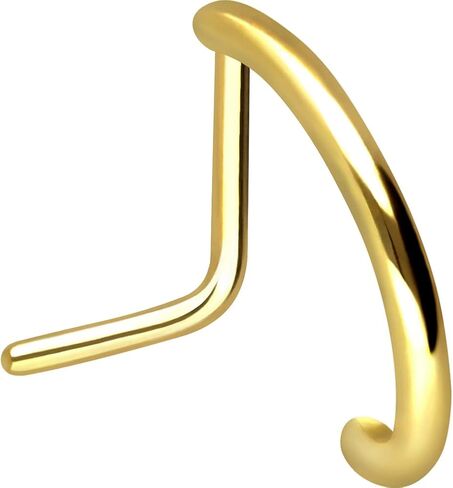 حلقة الأنف PIERCINGLINE 20G من الفولاذ الجراحي 316L مجوهرات ثقب الأنف | حلقة أنف على شكل حرف L في بصريات دائرية | ترصيع الأنف للنساء والرجال in Kuwait