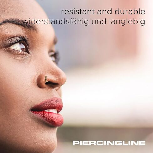حلقة الأنف PIERCINGLINE 20G من الفولاذ الجراحي 316L مجوهرات ثقب الأنف | حلقة أنف على شكل حرف L في بصريات دائرية | ترصيع الأنف للنساء والرجال in Kuwait