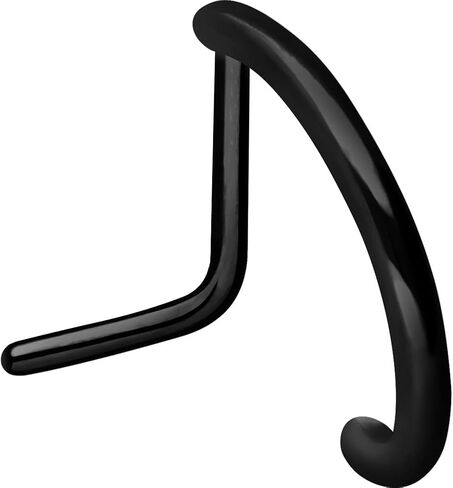 حلقة الأنف PIERCINGLINE 20G من الفولاذ الجراحي 316L مجوهرات ثقب الأنف | حلقة أنف على شكل حرف L في بصريات دائرية | ترصيع الأنف للنساء والرجال in Kuwait
