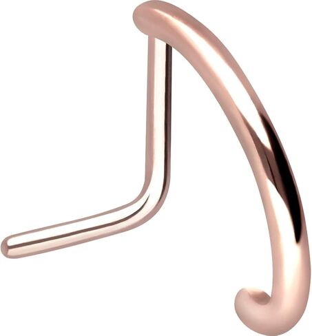 حلقة الأنف PIERCINGLINE 20G من الفولاذ الجراحي 316L مجوهرات ثقب الأنف | حلقة أنف على شكل حرف L في بصريات دائرية | ترصيع الأنف للنساء والرجال in Kuwait