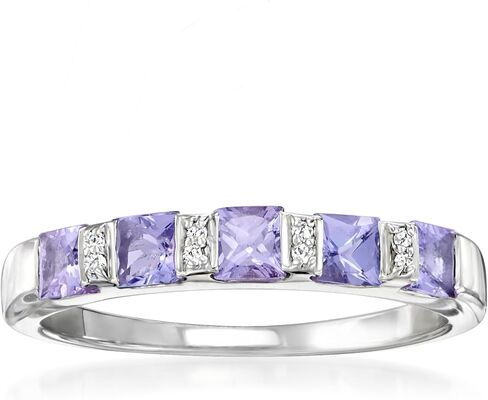 Ross-Simons 0.70 ct. t.w. Tanzanite Ring With Diamonds in Sterling Silver in Saudi Arabia