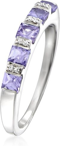 Ross-Simons 0.70 ct. t.w. Tanzanite Ring With Diamonds in Sterling Silver in Saudi Arabia