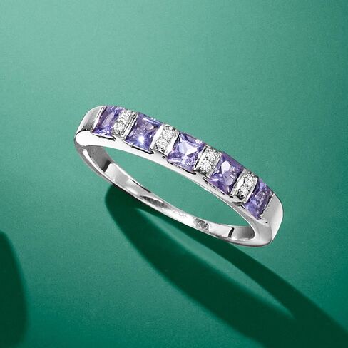 Ross-Simons 0.70 ct. t.w. Tanzanite Ring With Diamonds in Sterling Silver in Saudi Arabia