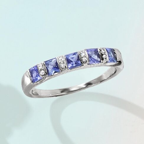 Ross-Simons 0.70 ct. t.w. Tanzanite Ring With Diamonds in Sterling Silver in Saudi Arabia