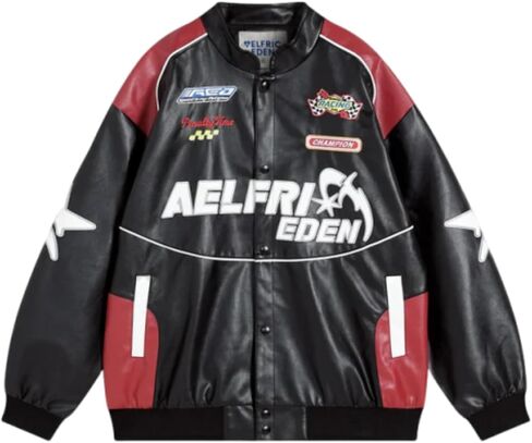 سترات Aelfric Eden Racing للدراجات النارية من الجلد الصناعي وسترة كلاسيكية برسومات معاطف موتو ملابس غير رسمية للشارع in Saudi Arabia