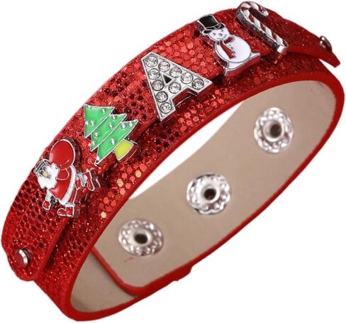 WCRAZYE Christmas Bracelets for Women Men Snowman Snowflake Candy Christmas Tree Leather Bracelet Christmas Gifts Stocking Stuffers Surprise in Saudi Arabia