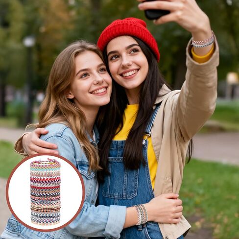 30 قطعة من أساور الصداقة المنسوجة، سوار منسوج يدويًا للصداقة، أساور ملونة قابلة للتعديل للنساء in Kuwait