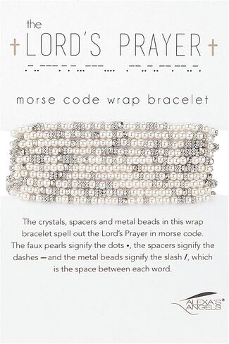 Roman Alexa's Angles 61" L Lords Prayer Morse Code Wrap Bracelet or Necklace, Religious gifts in Saudi Arabia