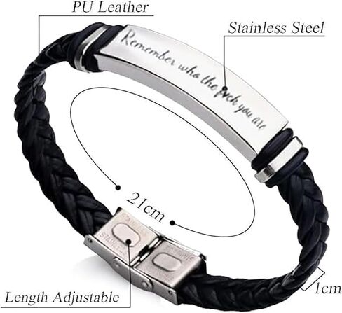 Remember Who The F You Are Motivationa Bracelet Dont Let The Hard Days Win Bracelet for Women Men Black Braided Inspirational Message Fashion Bracelets Jewelry Gifts in Saudi Arabia