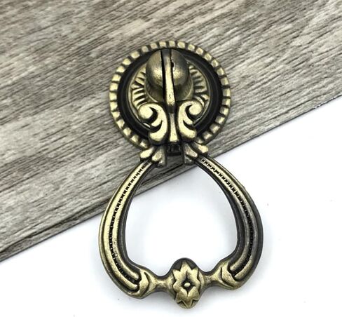 2Pcs Zinc Alloy Retro Cabinet Ring Knobs Vintage Pulls for Dresser Drawers Kitchen Cabinets Antique Style Hardware in Kuwait