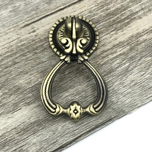 2Pcs Zinc Alloy Retro Cabinet Ring Knobs Vintage Pulls for Dresser Drawers Kitchen Cabinets Antique Style Hardware in Kuwait