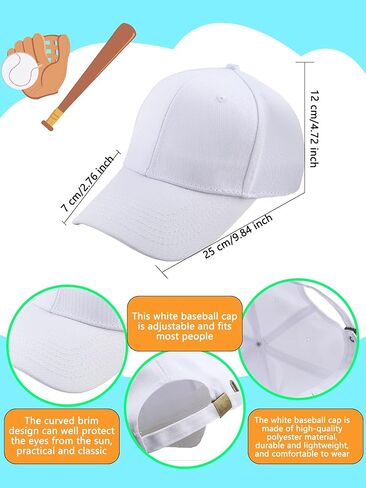 20 Pack Kids Cotton Baseball Hat Solid Color Golf Cap Summer Baseball Cap Plain Ball Hats Bulk for Child Outdoor Sports in Saudi Arabia