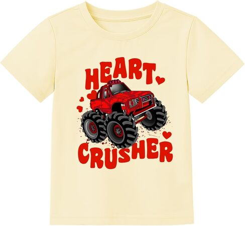 طفل الفتيات عيد الحب قميص لطيف القلب الجرافيك تي شيرت الاطفال عيد الحب الحب القلب تيز الزي 2T in Kuwait