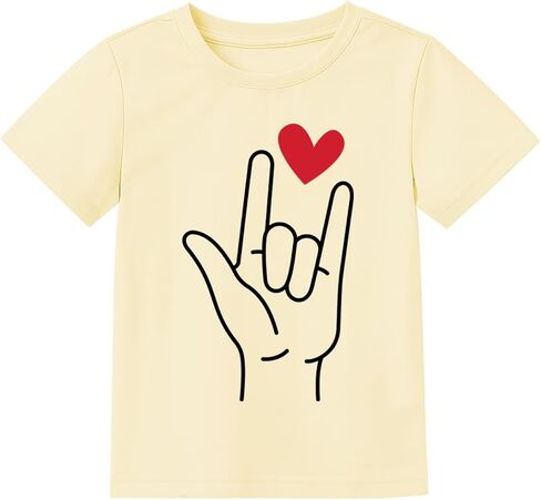 Toddler Girls Valentines Shirt Cute Heart Graphic T-Shirts Kids Valentine Love Heart Tees Outfit 2T in Kuwait