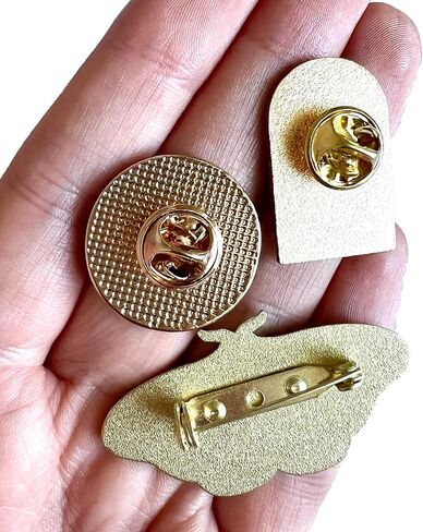 Goth Enamel Pin Set 3Pcs – Moon Flowers Moth Pin, Carpe Noctem - Seize The Night, Memento Mori Skull – Gothic Aesthetic, Emo, Grunge, Punk, Alternative Backpack Gift in Kuwait