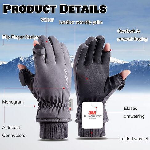 Winter Gloves for Men Women - Touchscreen Thermal Windproof Waterproof Cold Weather Gloves for Dog Walking in Saudi Arabia