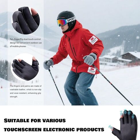 Winter Gloves for Men Women - Touchscreen Thermal Windproof Waterproof Cold Weather Gloves for Dog Walking in Saudi Arabia