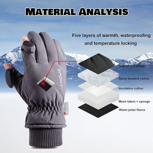 Winter Gloves for Men Women - Touchscreen Thermal Windproof Waterproof Cold Weather Gloves for Dog Walking in Saudi Arabia