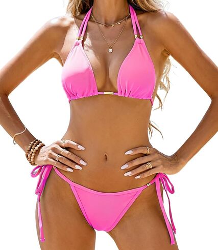 RIHOAS Triangle String Bikini Set for Women Two Piece Swimsuit Halter Tie Bathing Suit in Saudi Arabia