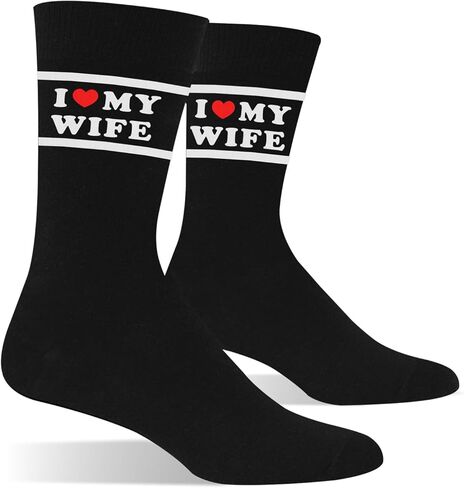 Gifts for Husband, Funny Husband Gifts from Wife-I Love My Wife Socks,Stocking Stuffers for Mens Birthday, Wedding Day, Anniversary, Valentine Gift for Him in Saudi Arabia