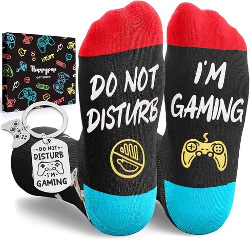 هدايا اللاعبين للرجال - حشوات جوارب الألعاب للأولاد المراهقين، جوارب ألعاب الفيديو للبالغين مع سلسلة مفاتيح in Kuwait