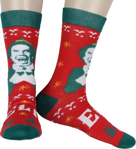 Bioworld Elf Socks Elf The Movie للرجال تصميم عطلة الأصدقاء للبالغين جوارب طاقم جديدة لمنتصف الساق مقاس 8-12 in Kuwait