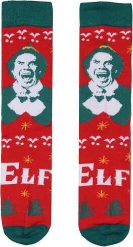 Bioworld Elf Socks Elf The Movie للرجال تصميم عطلة الأصدقاء للبالغين جوارب طاقم جديدة لمنتصف الساق مقاس 8-12 in Kuwait