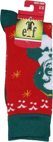 Bioworld Elf Socks Elf The Movie للرجال تصميم عطلة الأصدقاء للبالغين جوارب طاقم جديدة لمنتصف الساق مقاس 8-12 in Kuwait