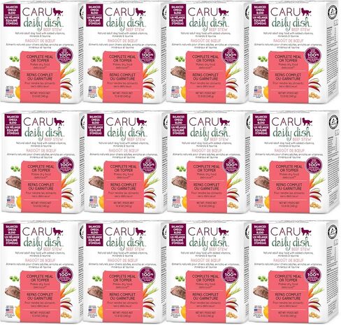Caru - Daily Dish Beef with Chicken Stew - Healthy Functional Wet Dog Food or Topper - 12 oz Cartons - Pack of 4 in Kuwait